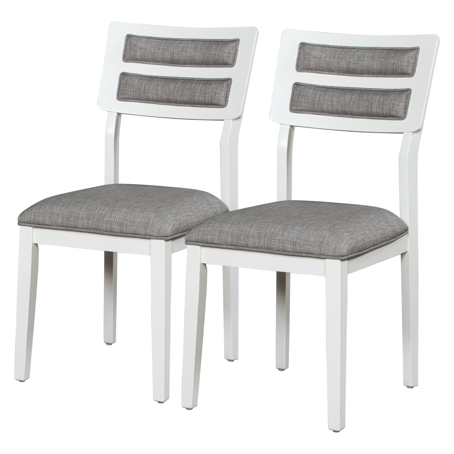 TREXM Classic and Traditional Style 6 - Piece Dining Set, Includes Dining Table  4 Upholstered Chairs & Bench (White+Gray)