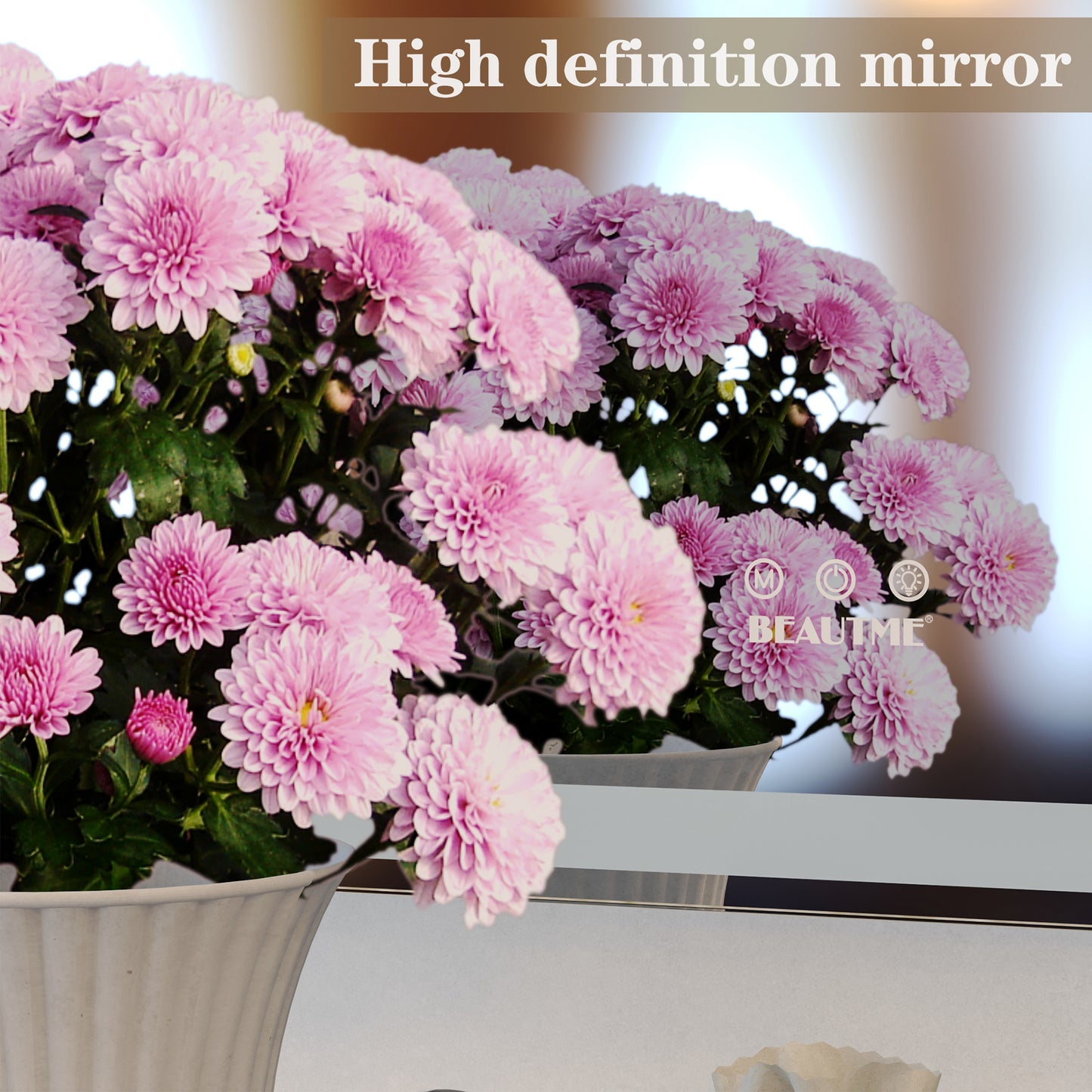 72X32 inch large LED bathroom mirror wall mounted mirror with 3 color modes, aluminum frame wall mounted light, full body mirror