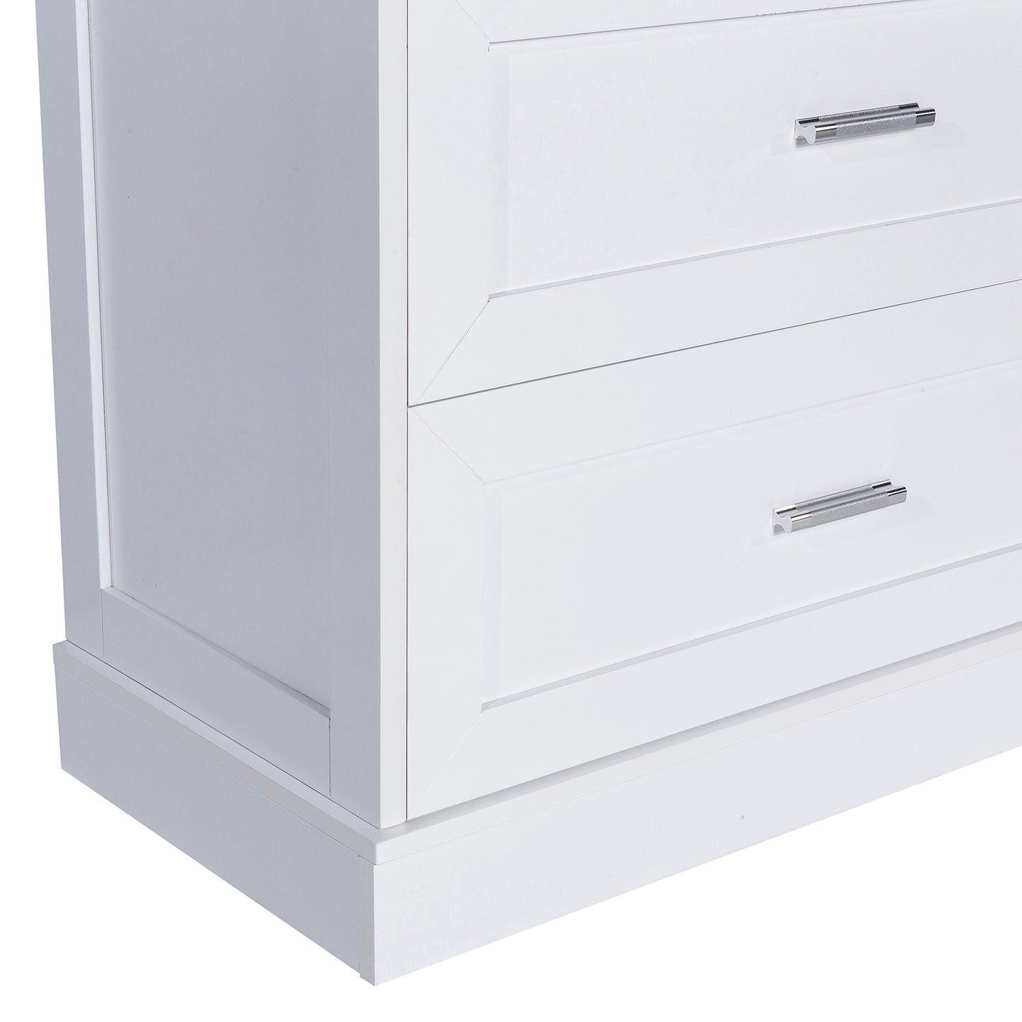 Tall Bathroom Storage Cabinet, Cabinet with Two Doors and Drawers, Adjustable Shelf, MDF Board, White