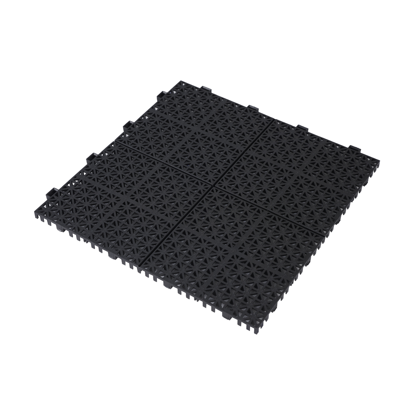 12 x 12 inch black interlocking deck tiles, plastic waterproof, weighing up to 6613 pounds, with a rose pattern pack of 12